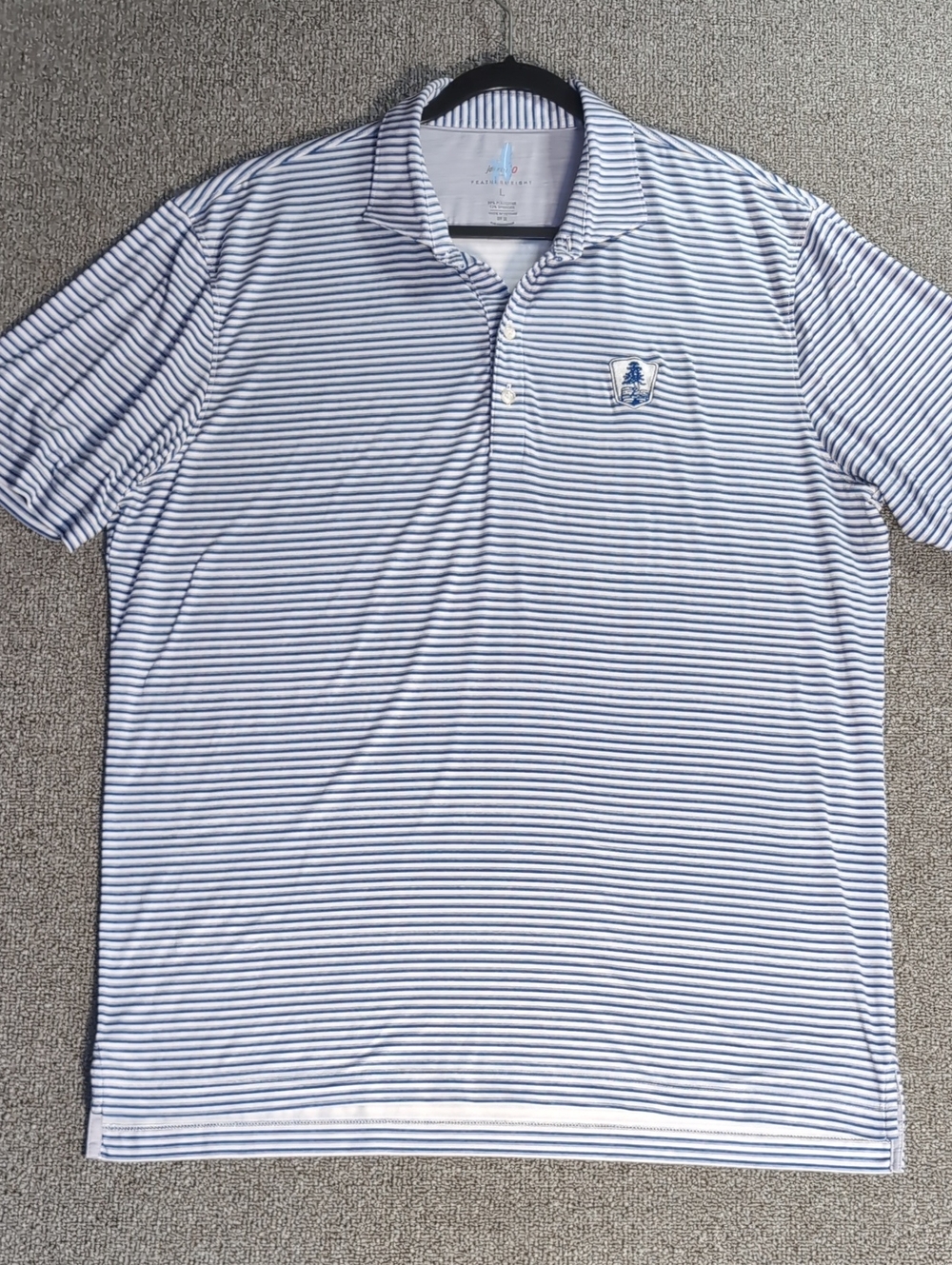 johnnie-O Featherweight Polo CapRock Ranch Golf Logo Blue Stripe Size Large